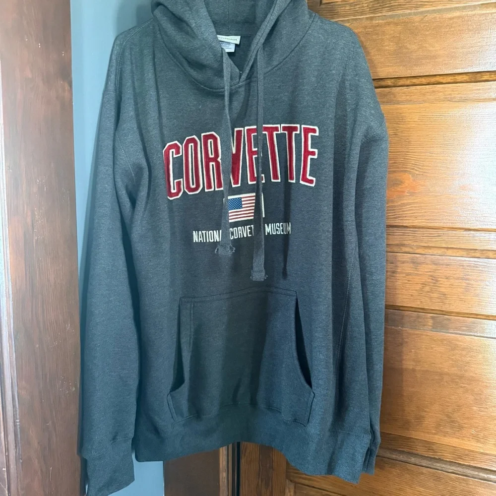 Artisan Dark Gray Hoodie National Corvette Museum sweatshirt XL - Picture 2 of 5